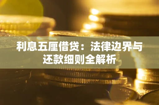 武汉利息五厘借贷:法律边界与还款细则全解析 武汉利息五厘借贷:法律边界与还款细则全解析